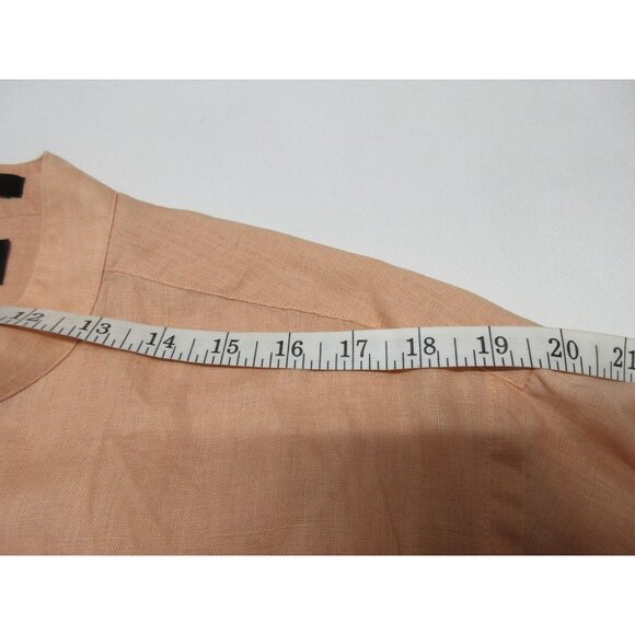 Paul Fredrick men's classic fit long sleeve button up‎ band collar linen shirt L - Picture 10 of 11